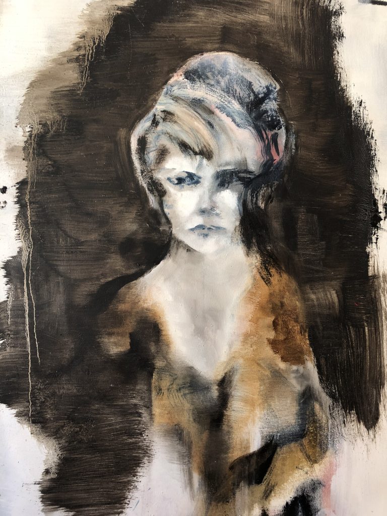 " Transition," oil on paper, 20" x 30."