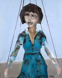 Transition, Out and About, contemporary abstract portraiture, figurative expressionism, emotional art, identity in art, LGBTQ art, transgender artist, queer contemporary painting, mixed media fine art.