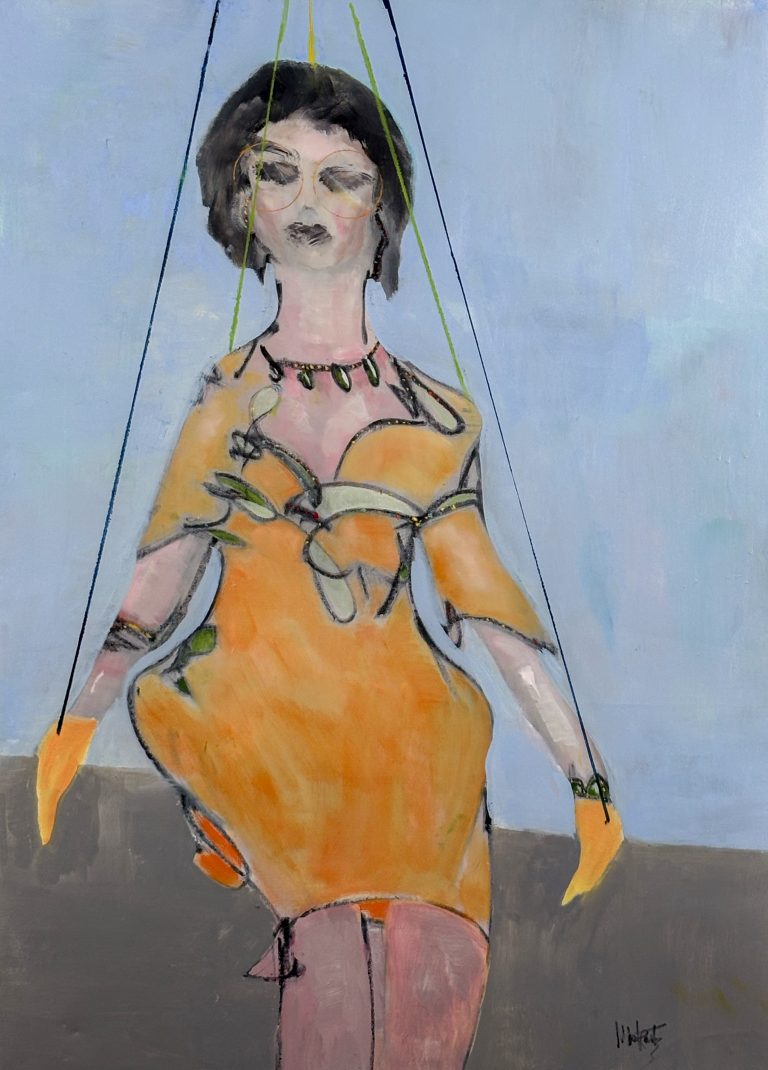 Transition, Out and About, contemporary abstract portraiture, figurative expressionism, emotional art, identity in art, LGBTQ art, transgender artist, queer contemporary painting, mixed media fine art.