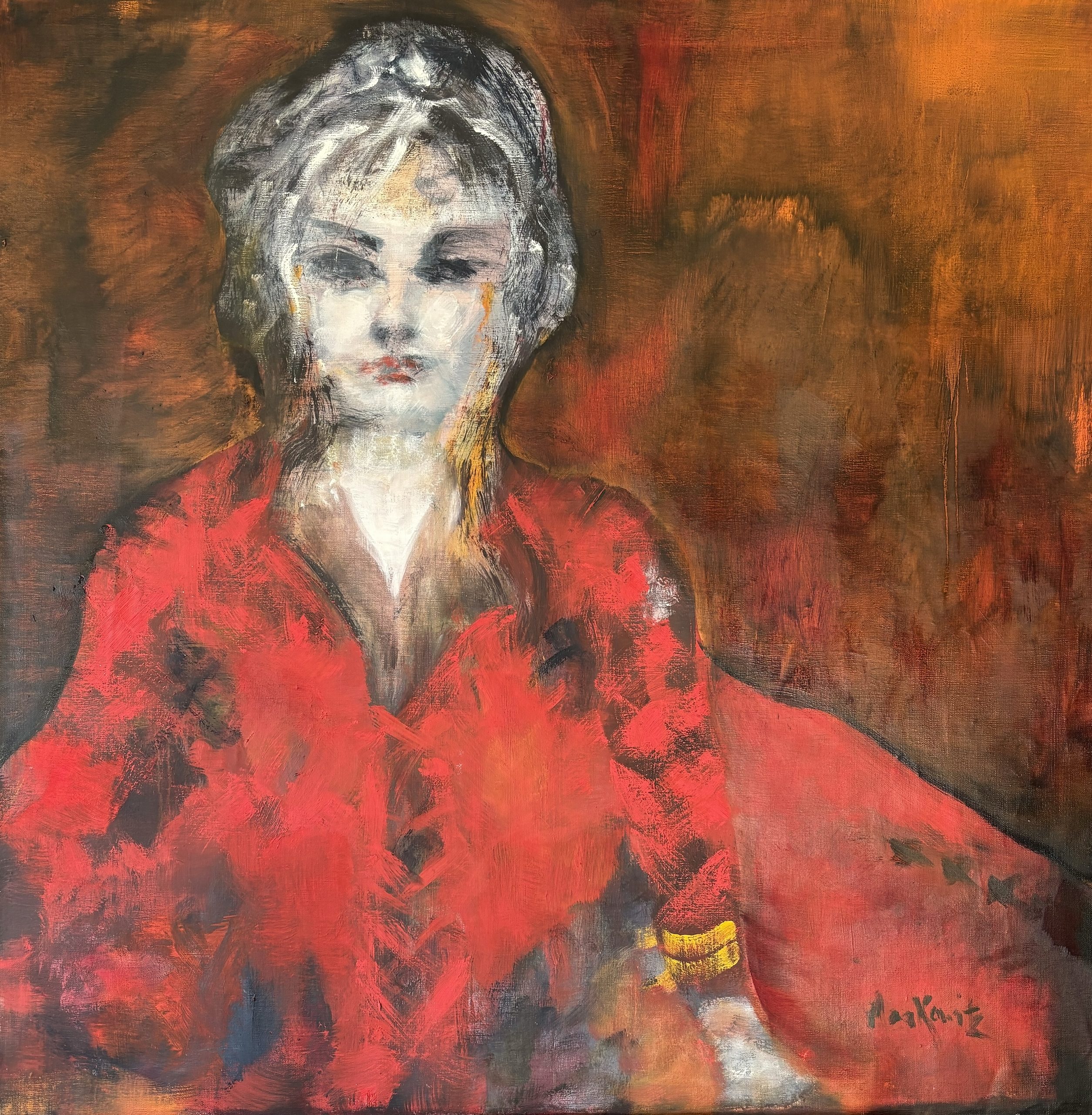 Transition, Out and About, contemporary abstract portraiture, figurative expressionism, emotional art, identity in art, LGBTQ art, transgender artist, queer contemporary painting, mixed media fine art.